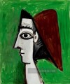 Visage féminin profil 1960 kubistisch